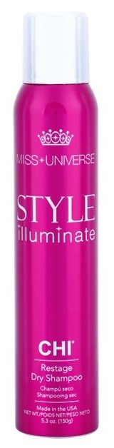 CHI Style Illuminate Miss Universe száraz sampon a  felesleges faggyú felszívódásáért és a haj frissítéséért  150 ml