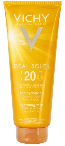 Vichy Idéal Soleil védő és hidratáló tej arcra és testre SPF 20  300 ml