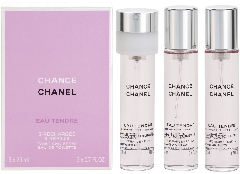 Chanel Chance Eau Tendre eau de toilette nőknek 3x20 ml (3 x utántöltő)