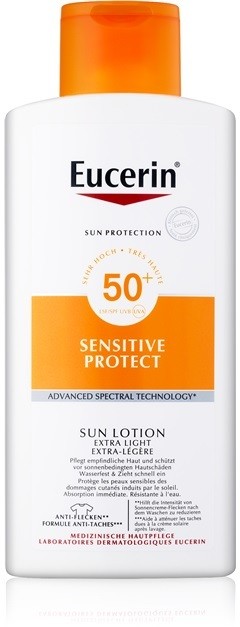 Eucerin Sun Sensitive Protect extra könnyű napozó tej SPF 50+  400 ml