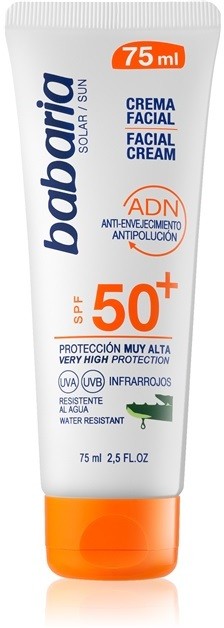 Babaria Sun Face napozókrém arcra SPF 50+  75 ml