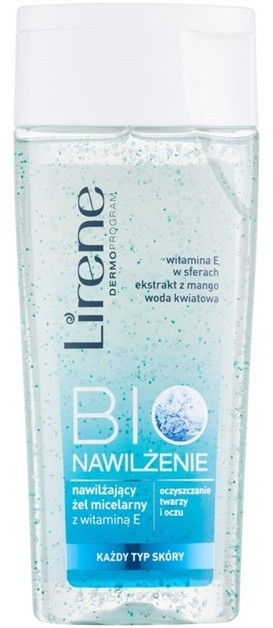 Lirene Bio Hydration tisztító micelláris gél az arcra és a szemekre  200 ml