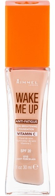 Rimmel Wake Me Up frissítő folyékony make-up SPF 20 árnyalat 010 Light Porcelain 30 ml