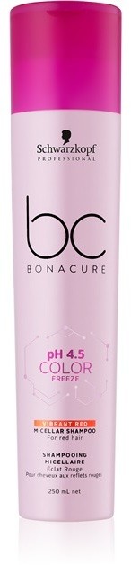 Schwarzkopf Professional PH 4,5 BC Bonacure Color Freeze micelláris sampon a vörös árnyalatú hajra  250 ml