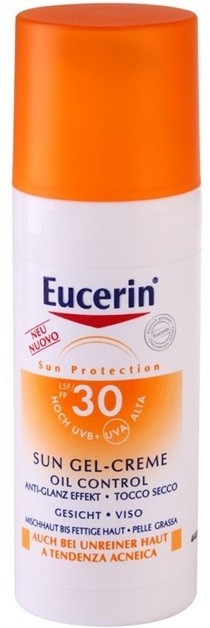 Eucerin Sun védő géles krém az arcra SPF 30  50 ml