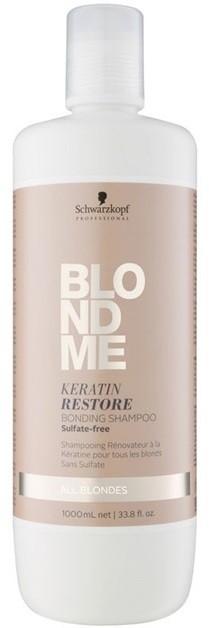 Schwarzkopf Professional Blondme megújító sampon keratinnal az összes szőke hajtípusra szulfátmentes  1000 ml