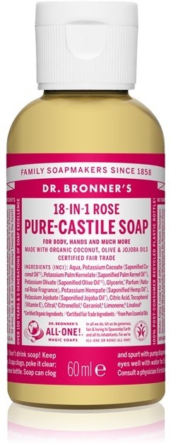 Dr. Bronner's Rose folyékony univerzális szappan  60 ml