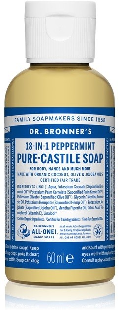 Dr. Bronner's Peppermint folyékony univerzális szappan  60 ml