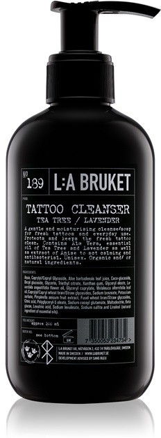 L:A Bruket Tattoo gyengéd tisztító gél tetoválásra  200 ml