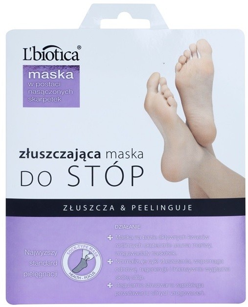L'biotica Masks bőrhámlasztó zokni a láb bőrének puhítására és hidratálására  40 ml