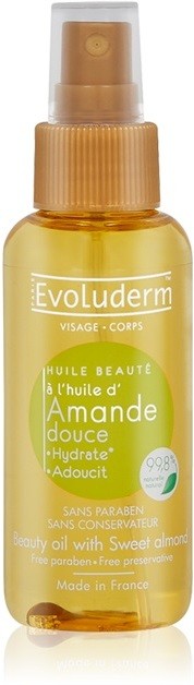 Evoluderm Beauty Oil szépség olaj arcra és hajra mandula kivonatokkal  100 ml