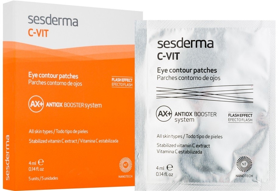 Sesderma C-Vit AX+ revitalizáló tapasz a fáradt szemkörnyék frissítésére   5 x 4 ml