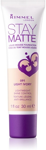 Rimmel Stay Matte hab make-up árnyalat 091 Light Ivory 30 ml