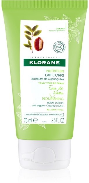 Klorane Cupuaçu Eau de Yuzu gyengéden hidratáló és tápláló tej a testre  75 ml