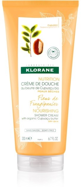 Klorane Cupuaçu Fleur de Frangipanier intenzíven hidratáló tusolókrém  200 ml