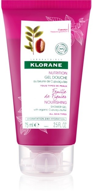 Klorane Cupuaçu Feuille de Figuier tápláló tusoló gél  75 ml