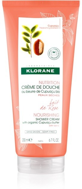 Klorane Cupuaçu Lait de Rose intenzíven hidratáló tusolókrém  200 ml