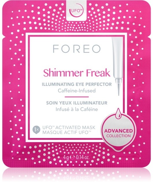 FOREO UFO™ Shimmer Freak élénkítő maszk a duzzanatokra és a sötét karikákra  6 x 4 g