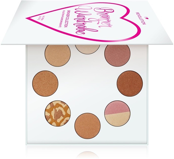 I Heart Revolution Highlighter Wardrobe bőrvilágosító paletta 8 x 2,37 g