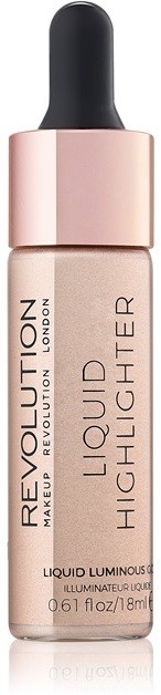 Makeup Revolution Liquid Highlighter folyékony bőrélénkítő árnyalat Liquid Luminous Gold 18 ml