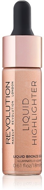 Makeup Revolution Liquid Highlighter folyékony bőrélénkítő árnyalat Liquid Bronze Gold 18 ml