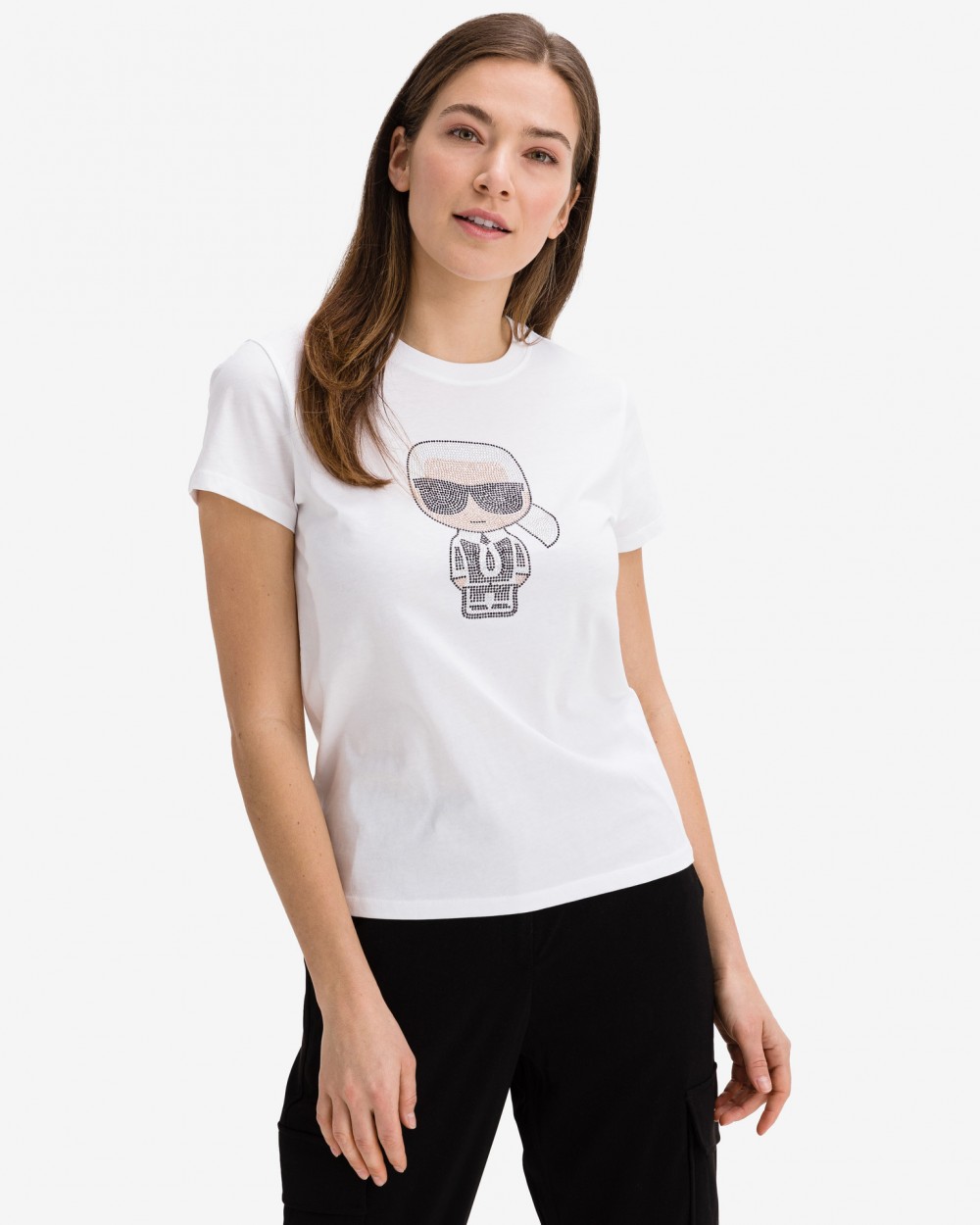 Ikonik Rhinestone Póló Karl Lagerfeld