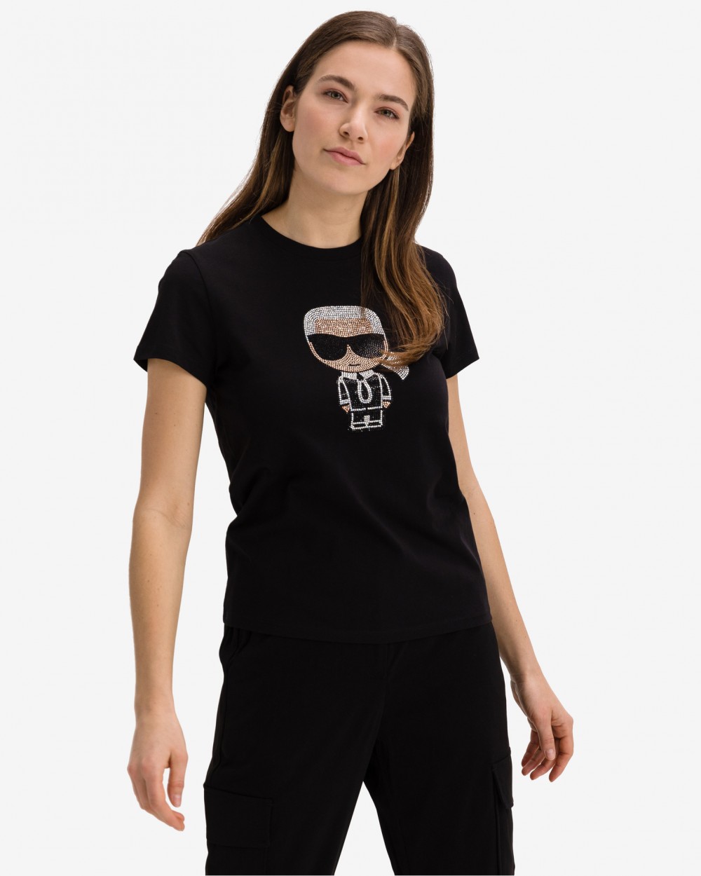 Ikonik Rhinestone Póló Karl Lagerfeld