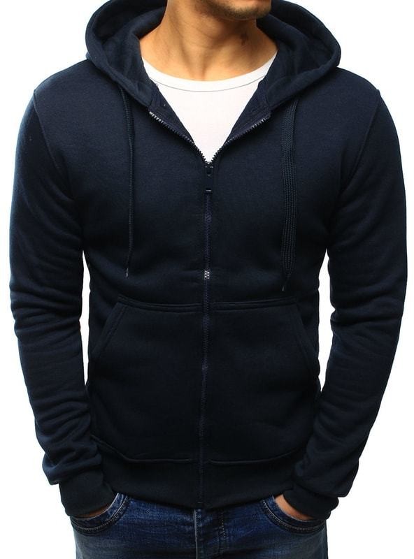 Sötét kék cipzáras pulóver