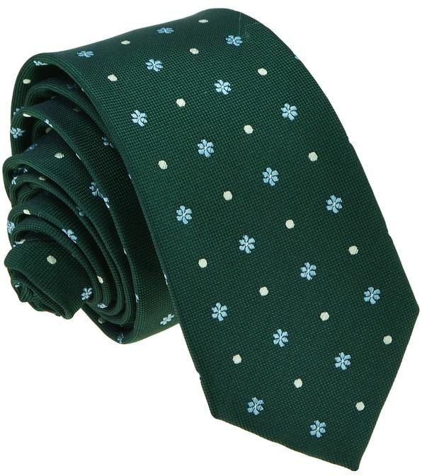 Sötét zöld virág mintás nyakkendő