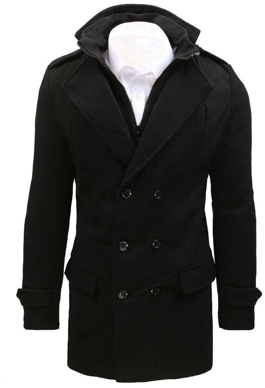 Divatos fekete kétsoros kabát