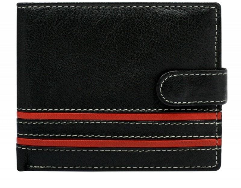 Fekete pénztárca piros csíkokkal