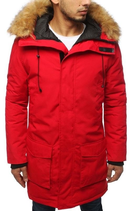 Fantasztikus piros téli párka kabát