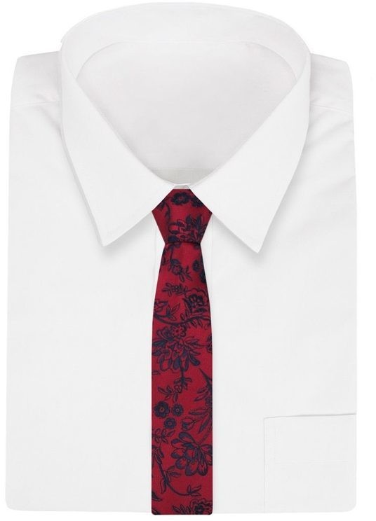 Piros virág mintás nyakkendő