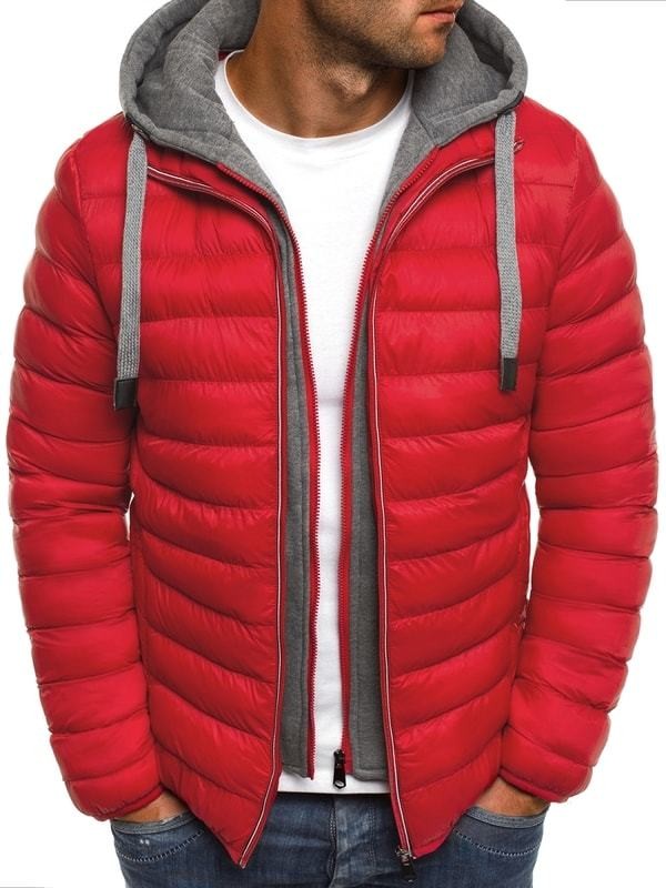 Piros steppelt átmeneti dzseki J.STYLE 505-10