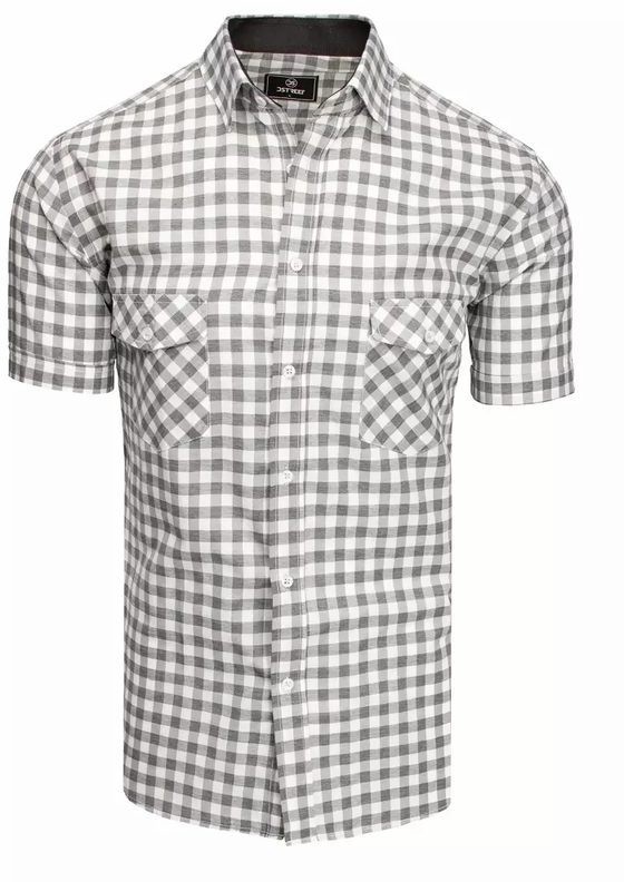 Fehér-szürke kockás mintás ing