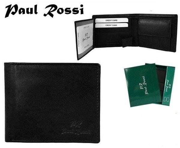 Elegáns fekete pénz tárca PAUL ROSSI