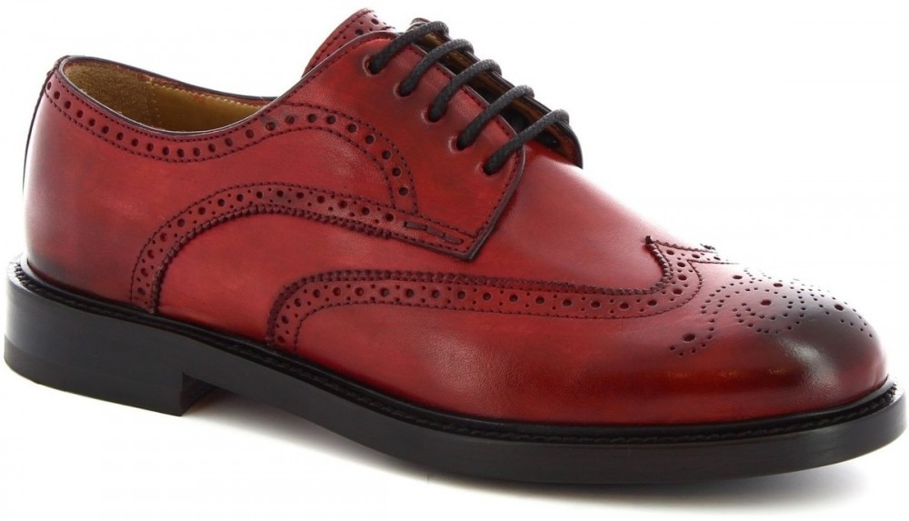 Oxford cipők Leonardo Shoes 9016/19 CAPRI DELAV? ROSSO