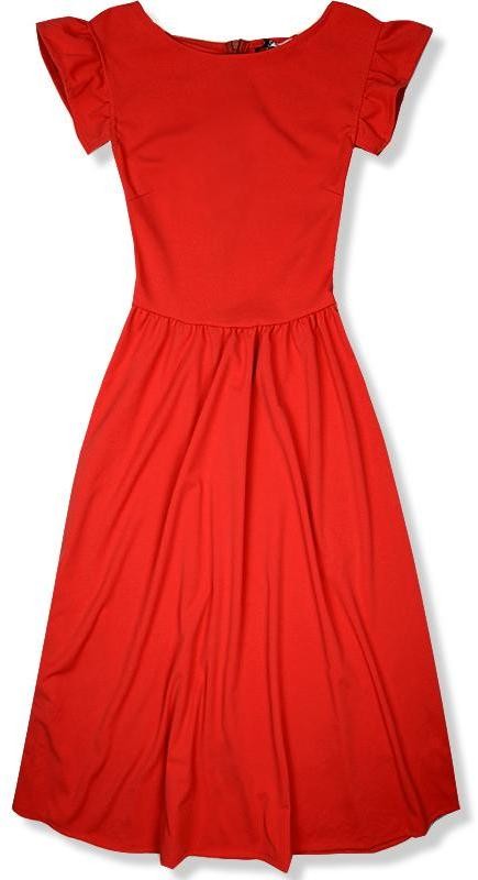 Piros színű elegáns midi ruha