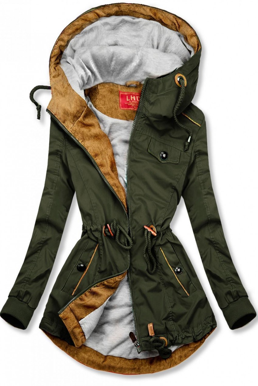 Khaki színű, LHD márkájú tavaszi parka
