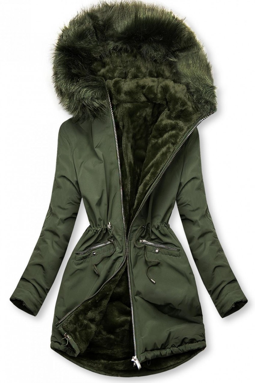 Zöld színű kifordítható parka