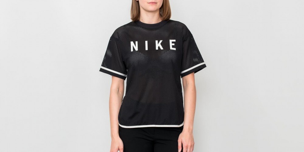 Nike Sportswear Shortsleeve Mesh Top Black/ Light Bone