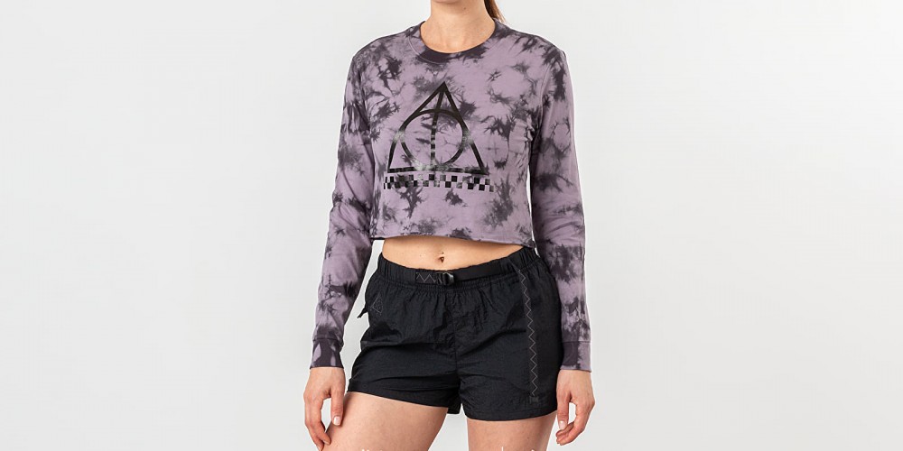 Vans x Harry Potter Deathly Hallows Longsleeve Crop Tee Purple/ Black