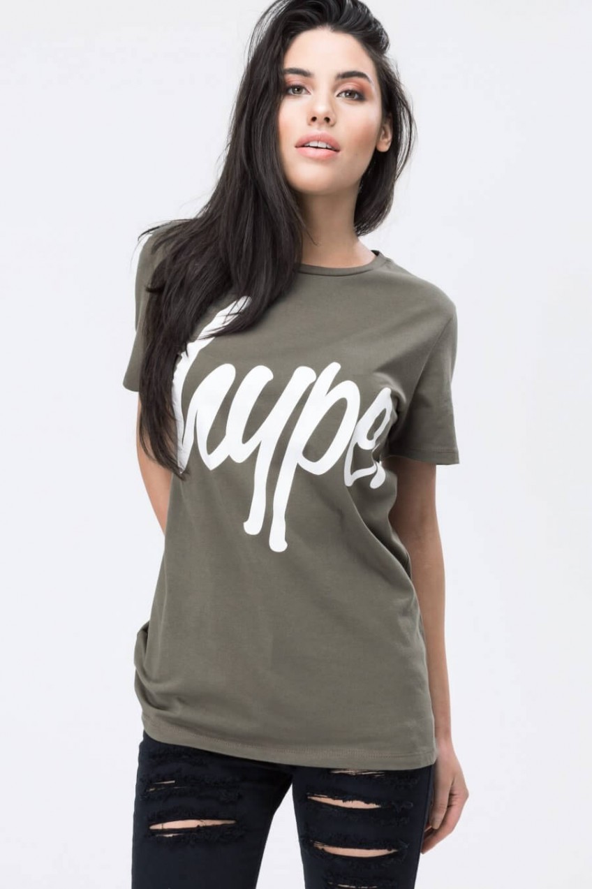 Hype Script női trikó khaki