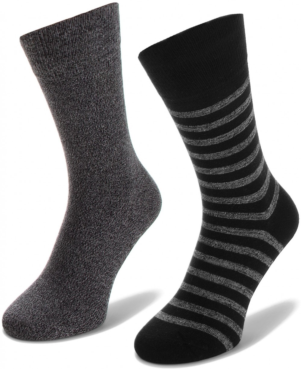 Két pár hosszú szárú unisex zokni JOOP! - Mouline 900.042-1 Black 2000