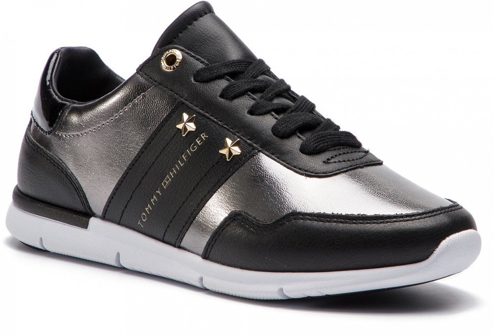 Sportcipő TOMMY HILFIGER - Tommy Essential Leather Sneaker FW0FW03688 Black 990