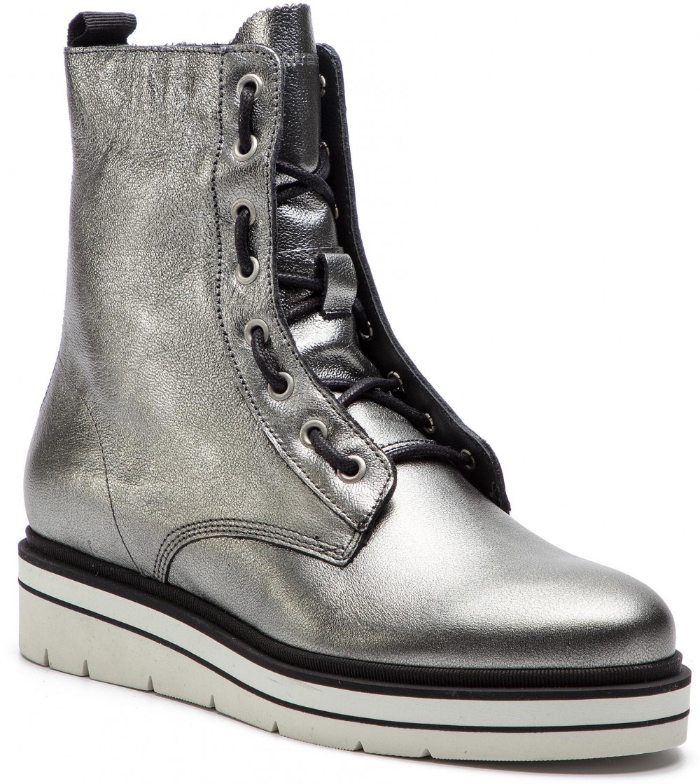 Magasított cipő TOMMY HILFIGER - Sporty Feminine Boot FW0FW03985 Light Silver 016