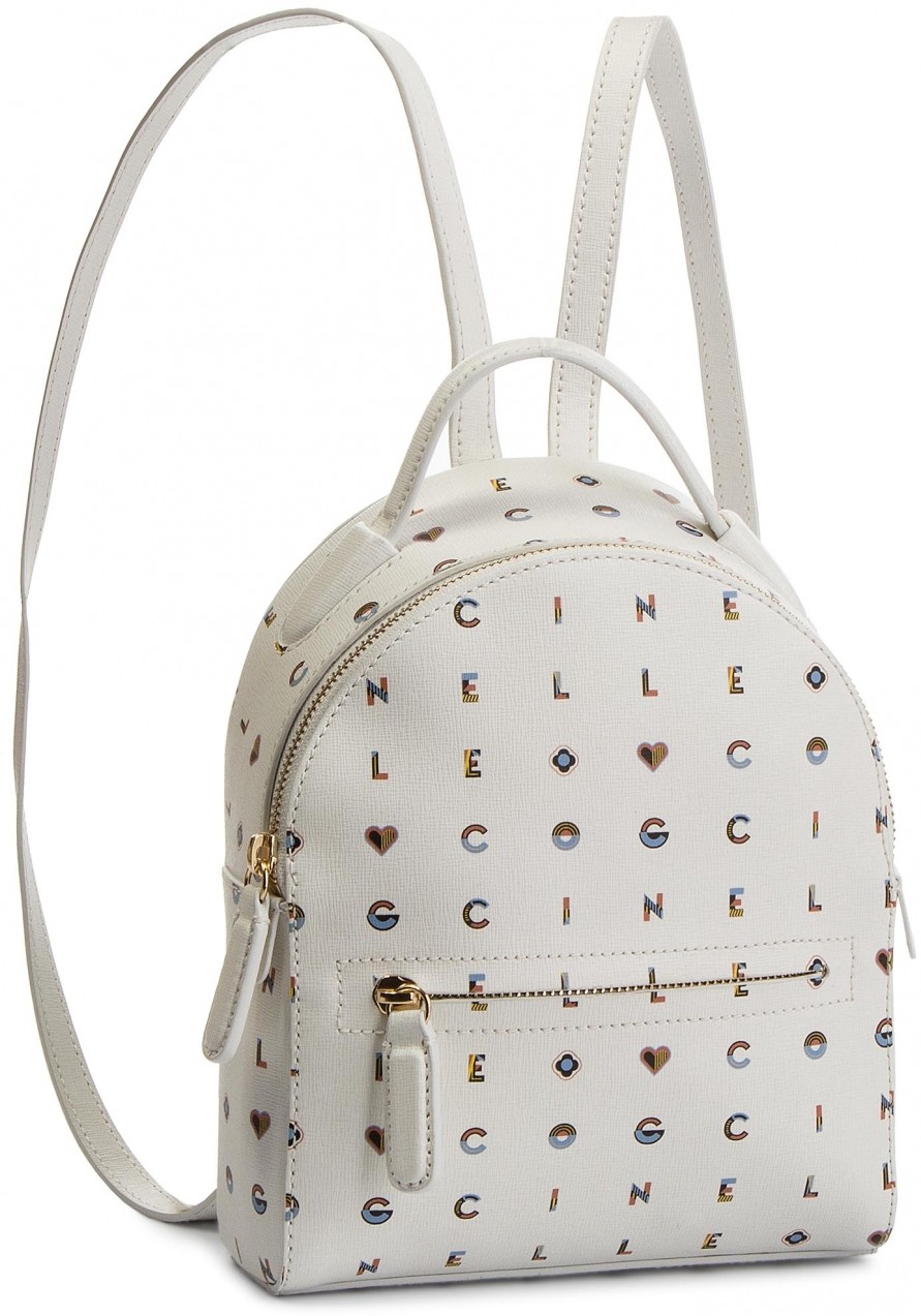 Hátizsák COCCINELLE - DF6 Clementine Logotype Print E1 DF6 54 01 01 Mul. Blanche/Bl 357