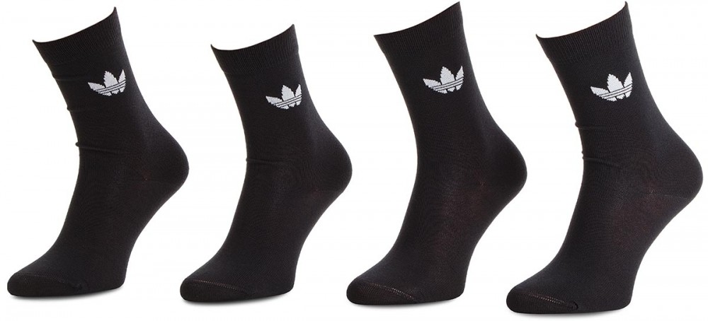 Két pár hosszú szárú unisex zokni adidas - Thin Tref Crew DV1729 Black/White