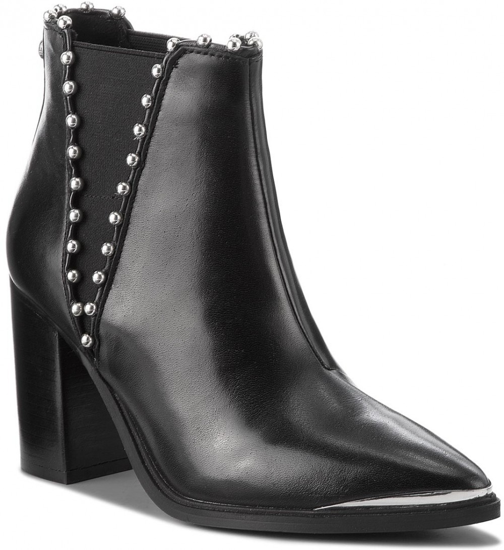 Magasított cipő STEVE MADDEN - Himmer Ankleboot SM11000069-03001-017 Black Leather