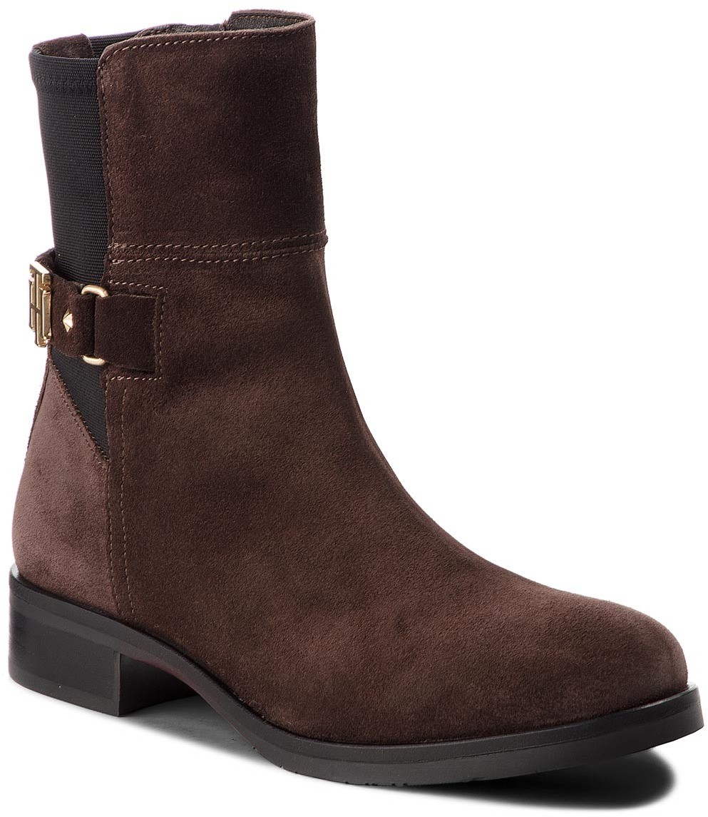 Magasított cipő TOMMY HILFIGER - Th Buckle Bootie Str FW0FW03066 Ebony 025
